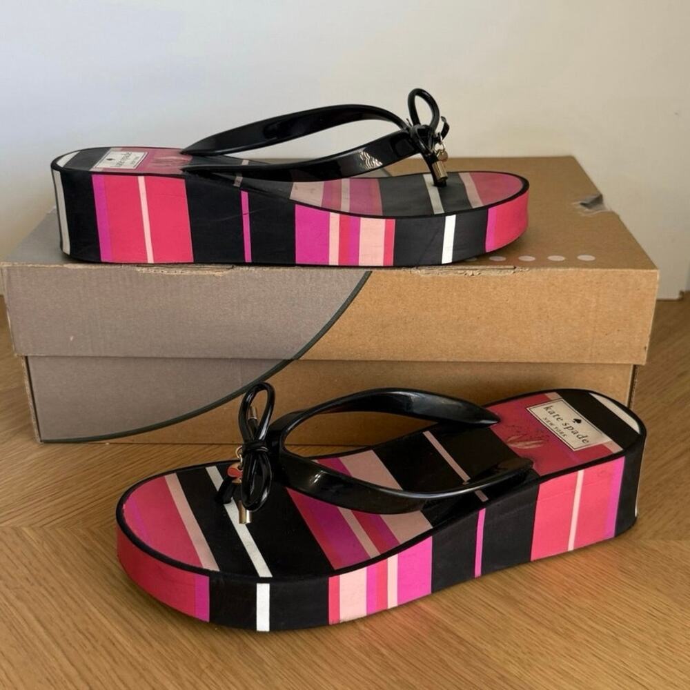 Kate Spade New York Rhett Striped Women Wedge Sandals - SZ 8